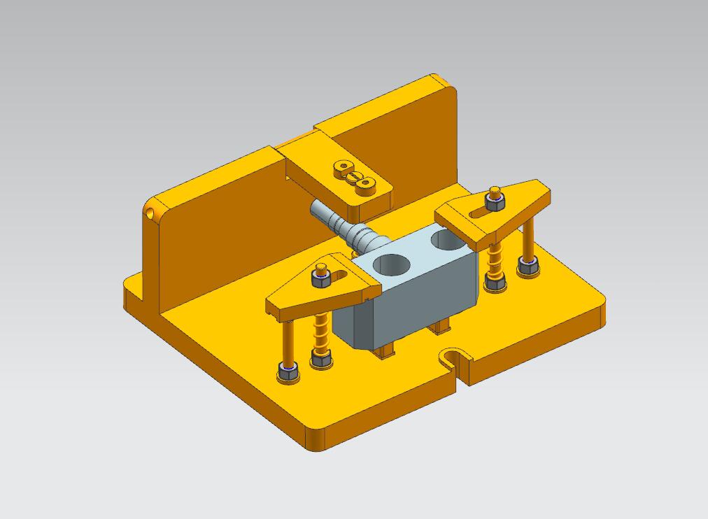 锁模弹簧座钻孔夹具（CAD图+UG三维）