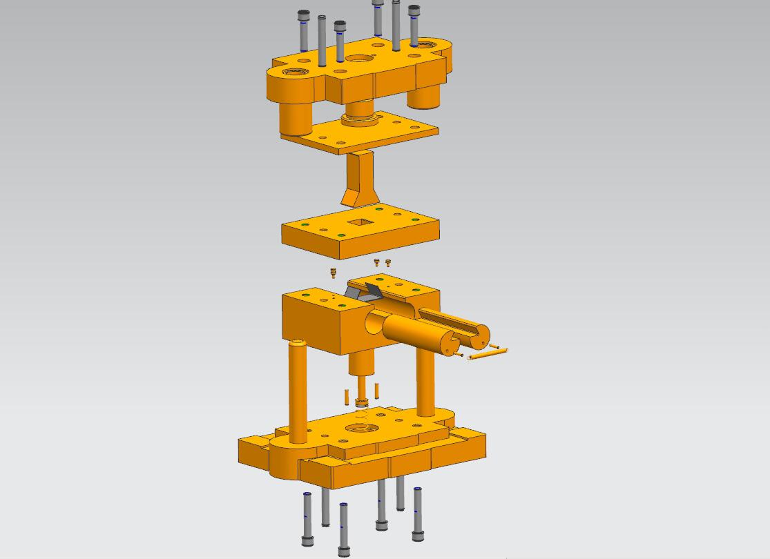 弯板弯曲模具(CAD图+UG三维+工作动画)