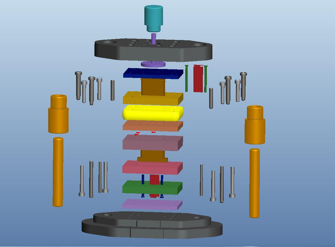 滑扣冲孔落料模(CAD图+Proe三维)