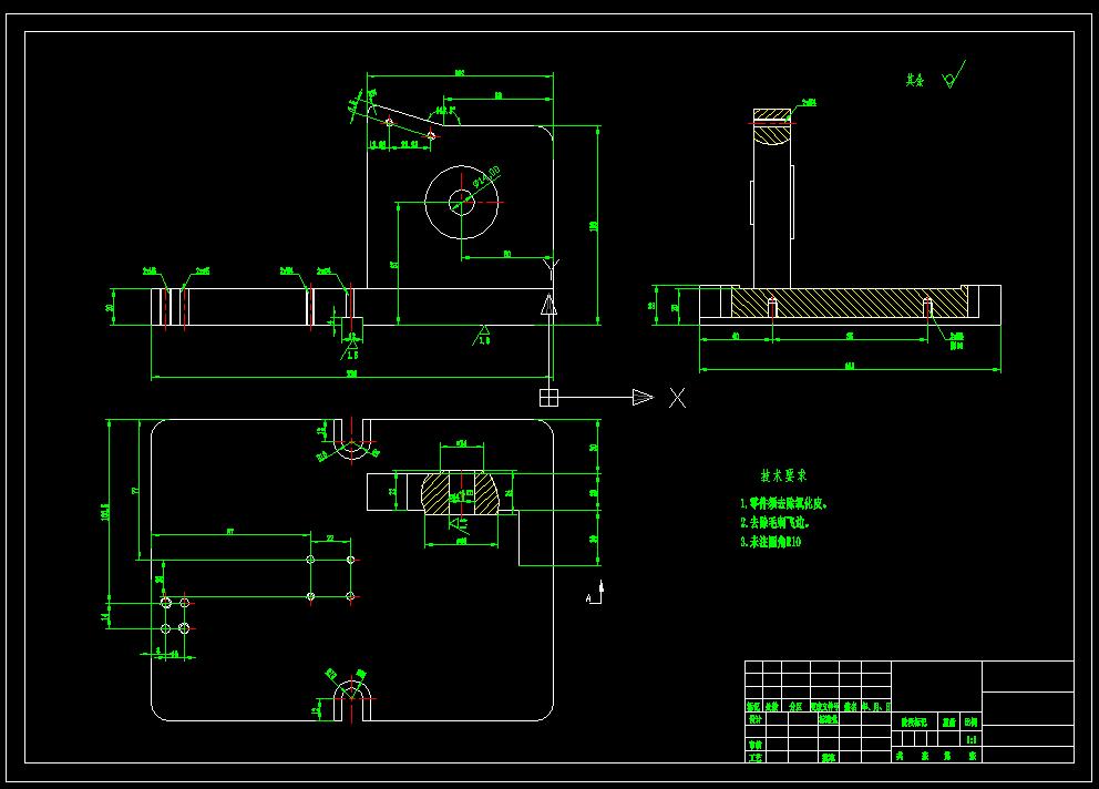 拔叉铣R24,R30内圆叉口夹具(CAD图+SW三维)