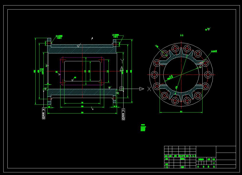 筒体镋孔夹具(CAD图+UG三维)