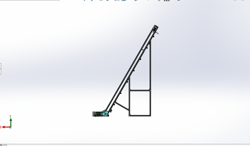 爬坡型皮带输送机 Solidworks 2016 模型图纸下载 懒石网