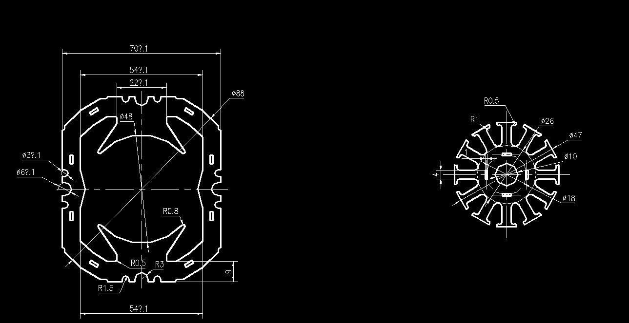 直流无刷电机转子级进模(CAD图+Proe三维)