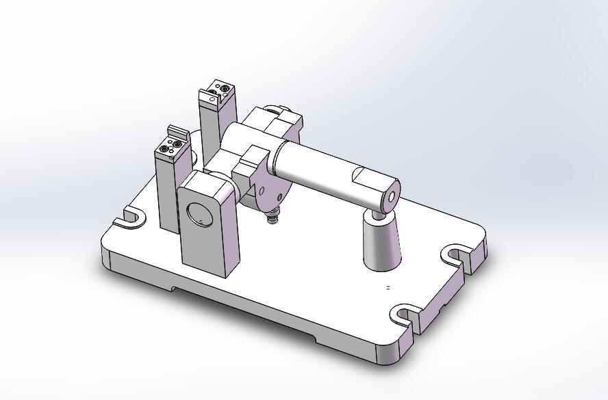 底板座架铣面夹具（CAD图+SW三维）