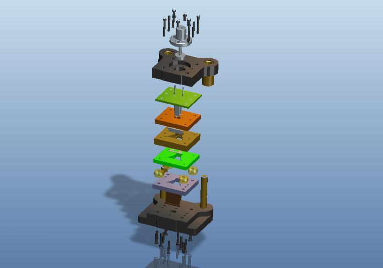 梯形支架冲孔落料模(CAD图+Proe三维)