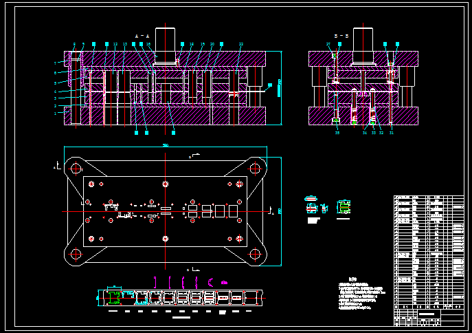电刷支架级进模(CAD图+UG三维)