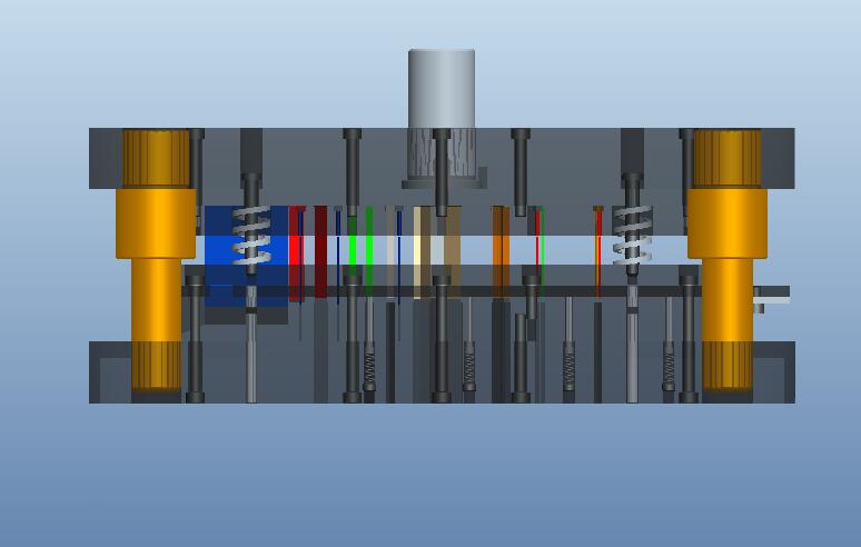 上下罩盖级进模(CAD图+Proe三维)