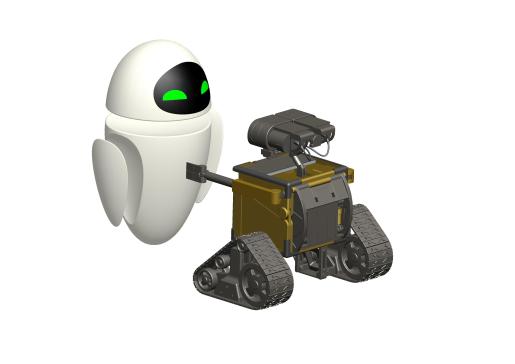 机器人瓦力和伊娃的外观模型