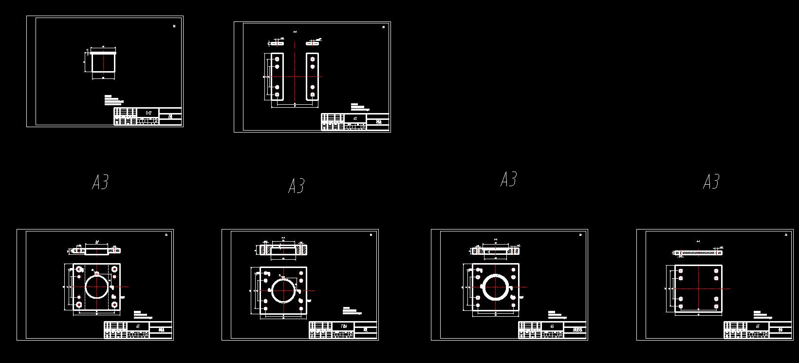 固定座冲孔落料模(CAD图+UG三维)