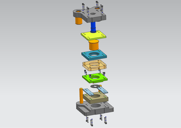 固定座冲孔落料模(CAD图+UG三维)