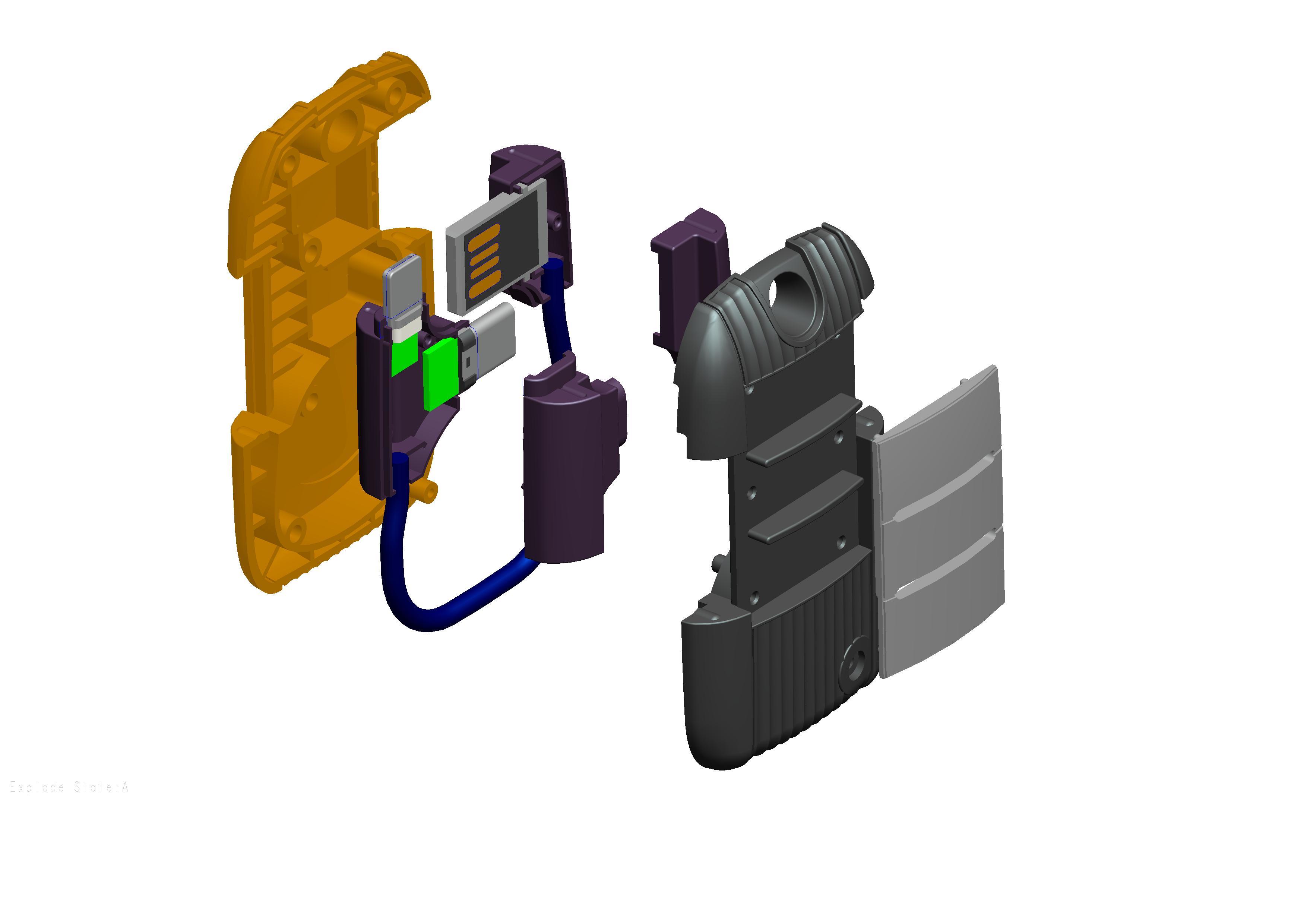 手机充电数据线收纳盒模型