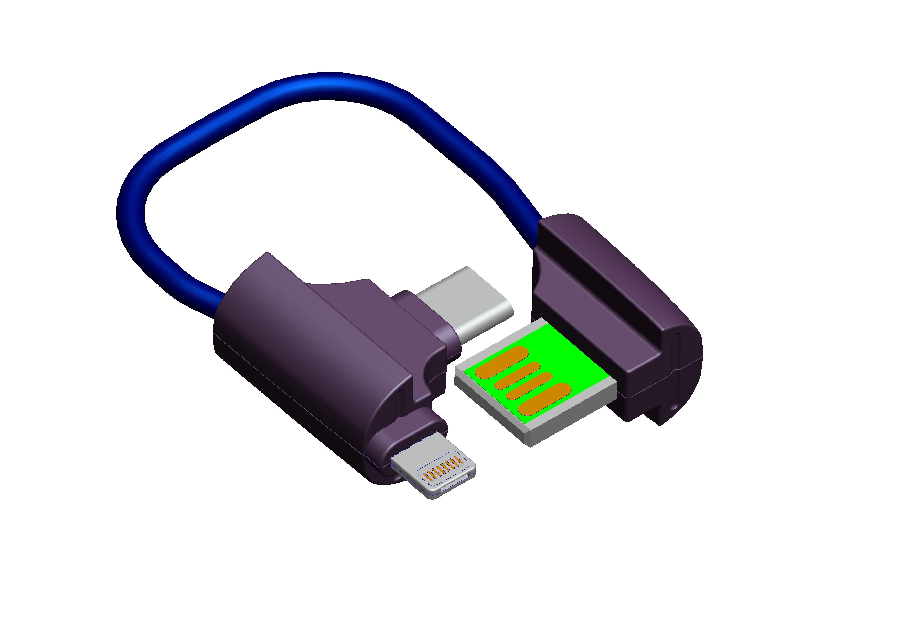 手机充电数据线收纳盒模型