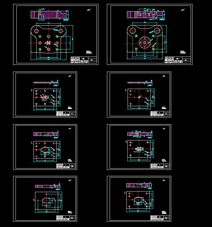 垫板冲孔落料模(CAD图+Proe三维)