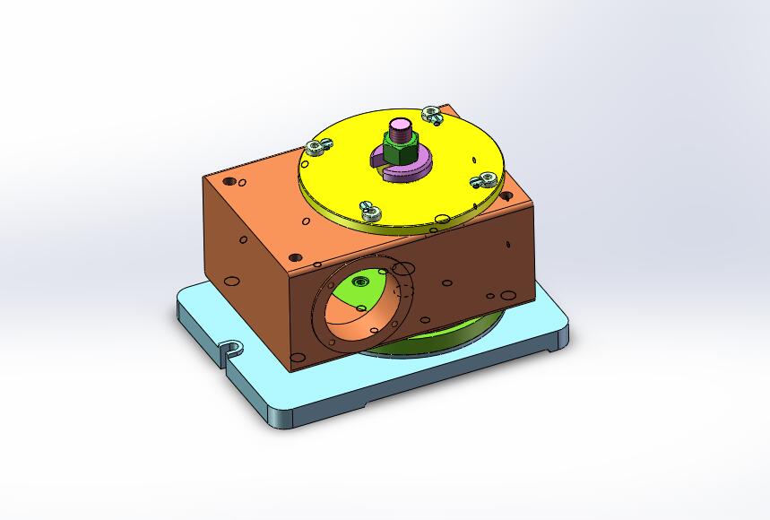 小涡轮箱钻孔夹具（CAD图+SW三维）