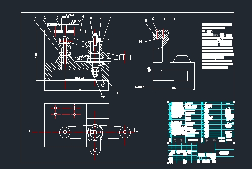 AutoCAD翻转式夹具图