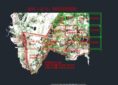 某物流市场1100亩总平面图CAD施工图