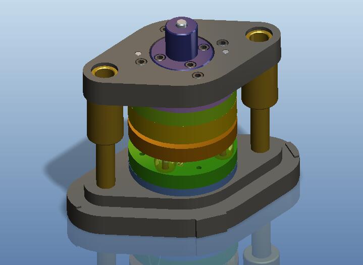 垫圈冲孔落料复合模(CAD图+Proe三维)
