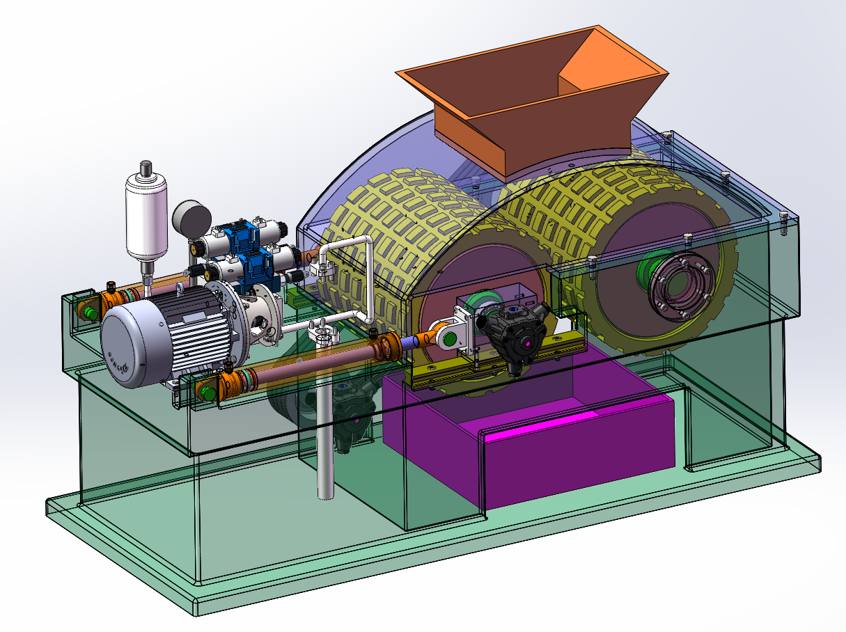 液压辊式破碎机(SW+CAD+说明书)