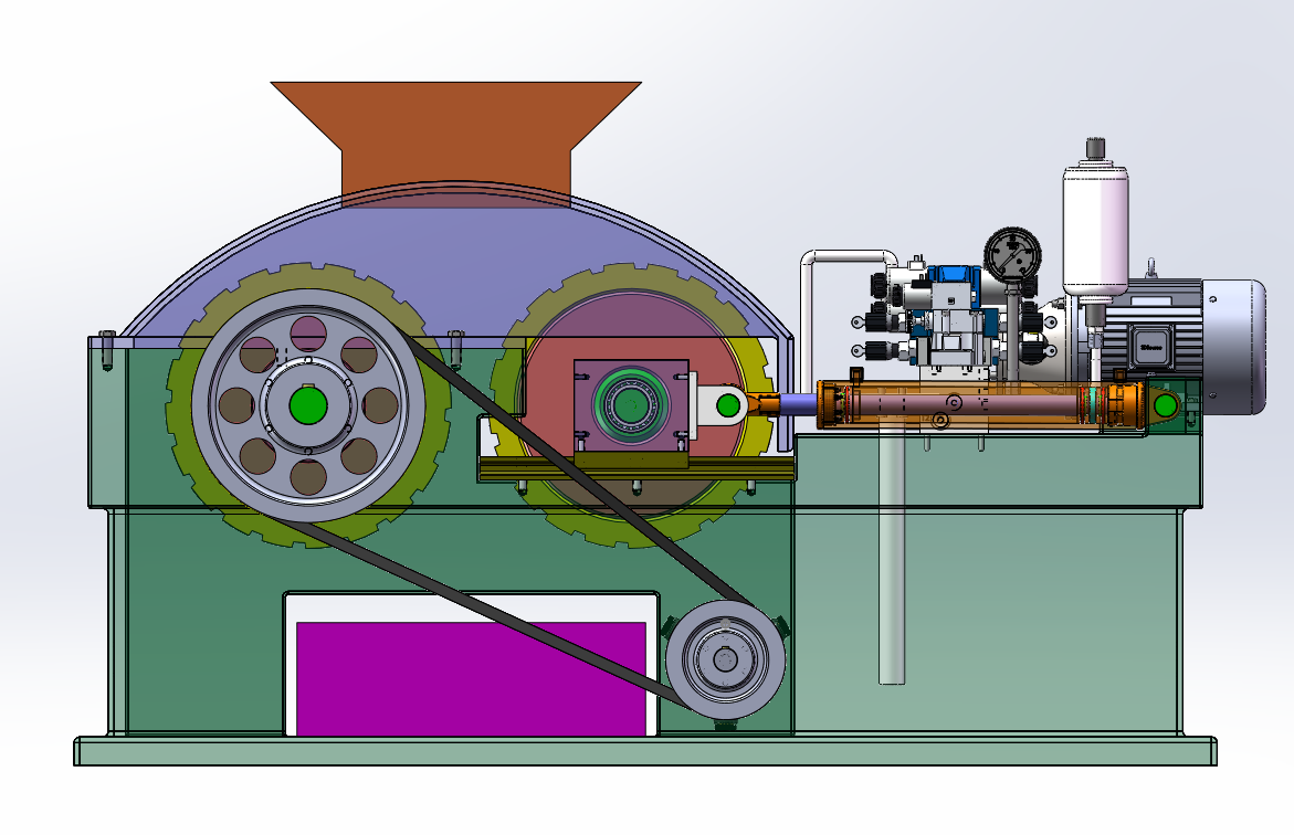 液压辊式破碎机(SW+CAD+说明书)