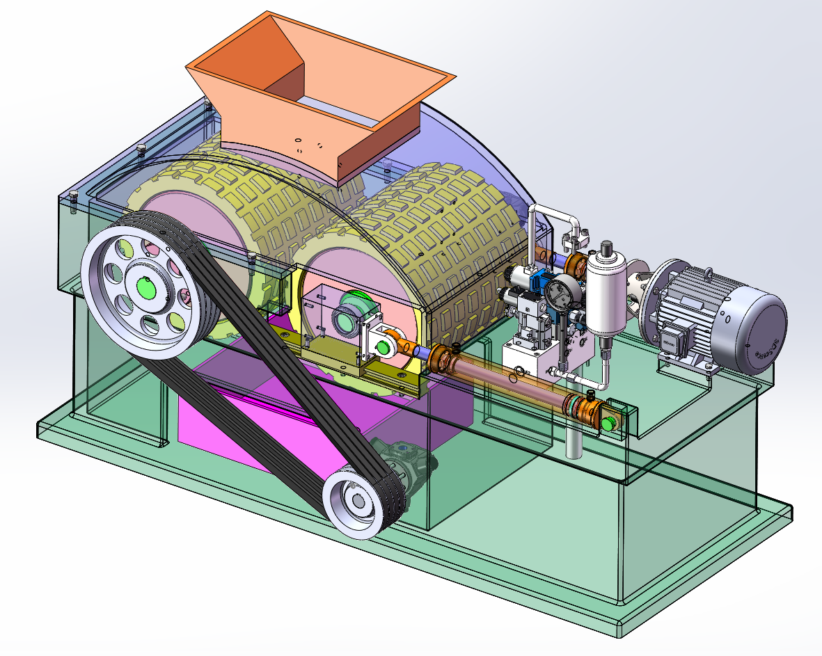 液压辊式破碎机(SW+CAD+说明书)