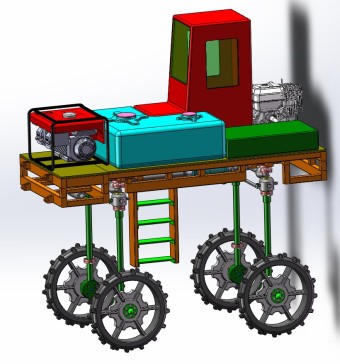 3wp-500高地隙施药机底盘设计