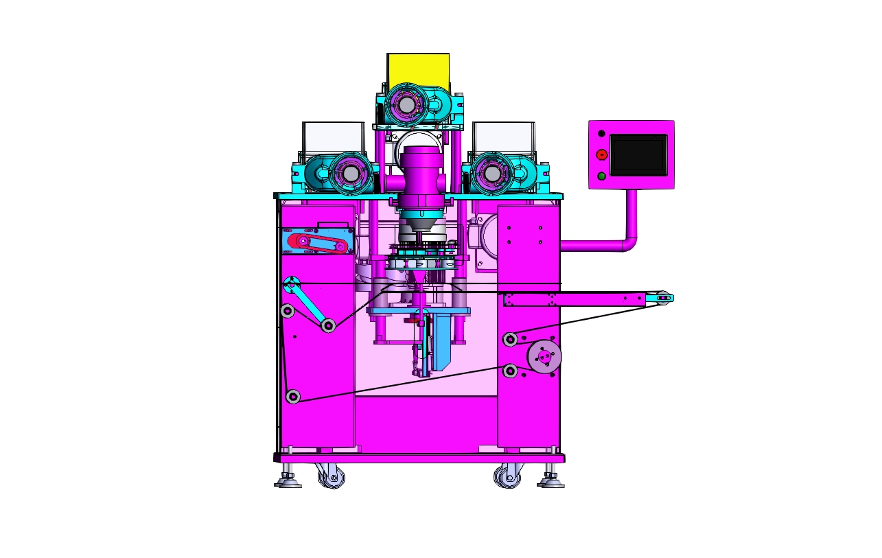 全自动包馅机三维SW模型+CAD图纸