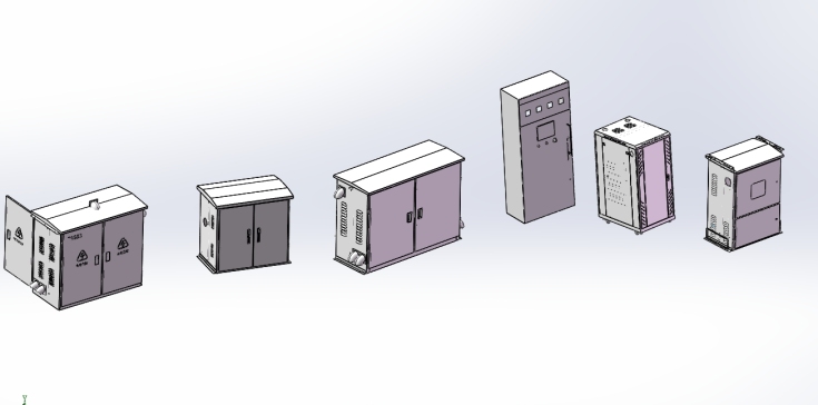 动力柜3D图6种