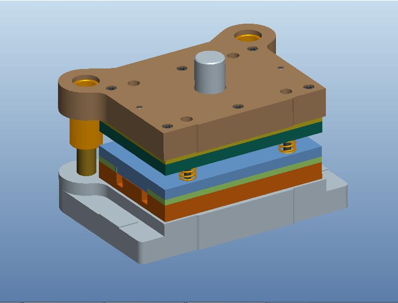 前门锁环螺母板盒级进模
