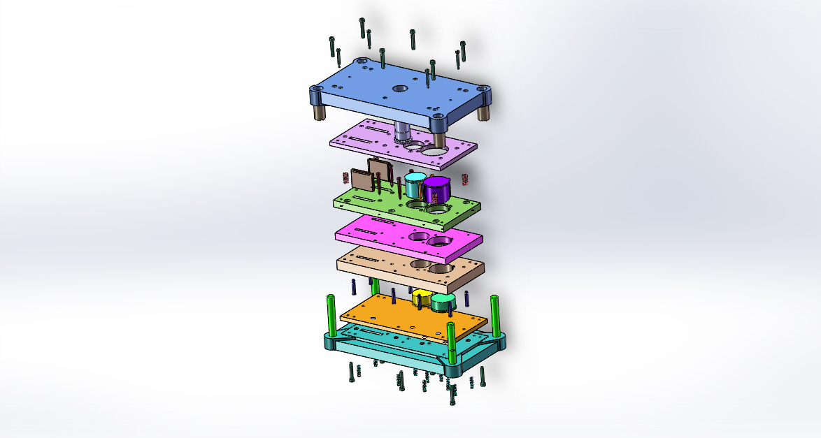 卡圈级进模(CAD图+SW三维)
