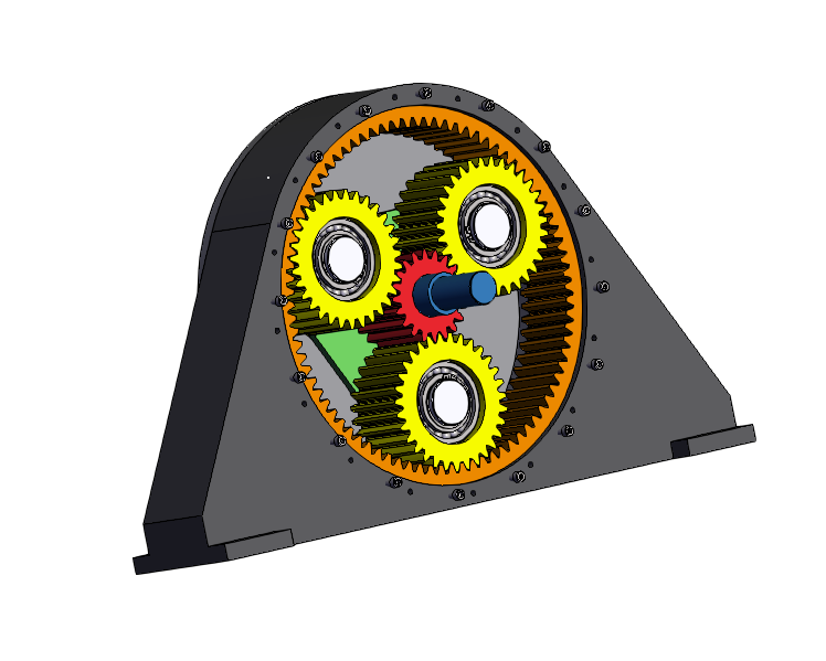 行星齿轮减速机设计SW2018+CAD图纸