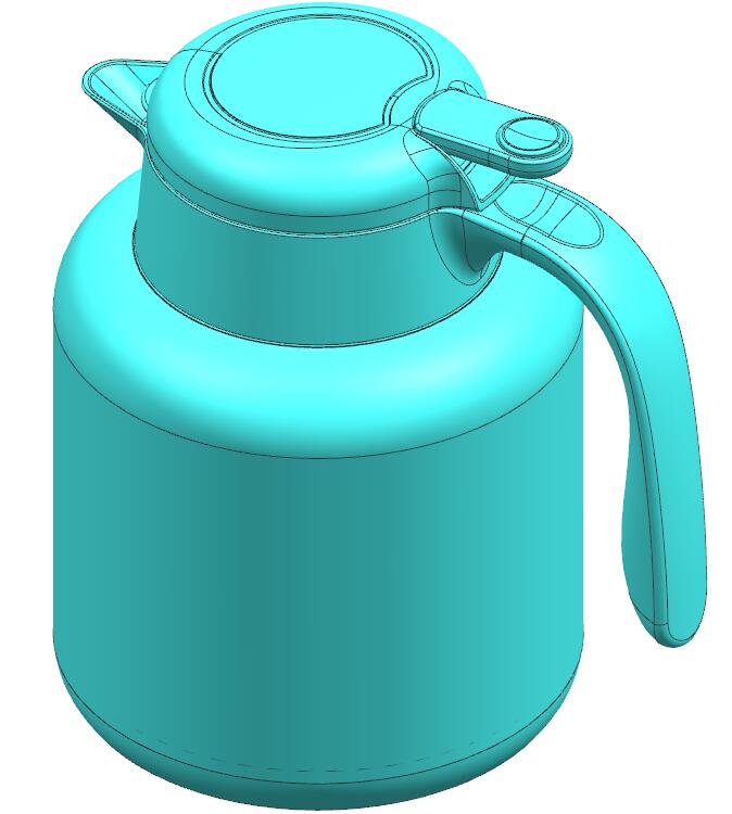 圆柱形窄口茶壶