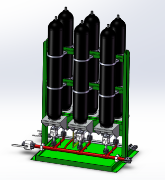 液压蓄能器组三维模型