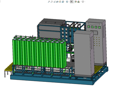 高压反渗透设备装置图-DTRO设备三维模型