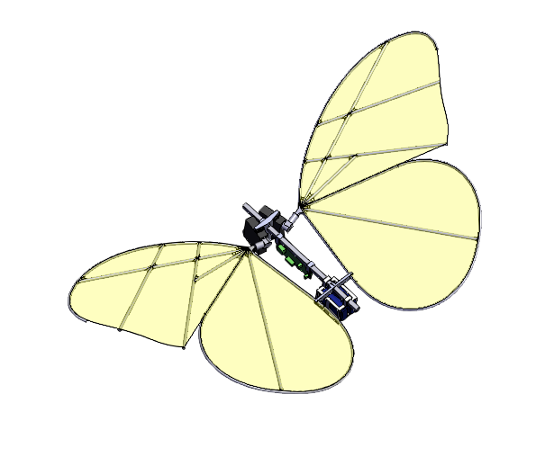 仿生蝴蝶三维模型设计含零件图