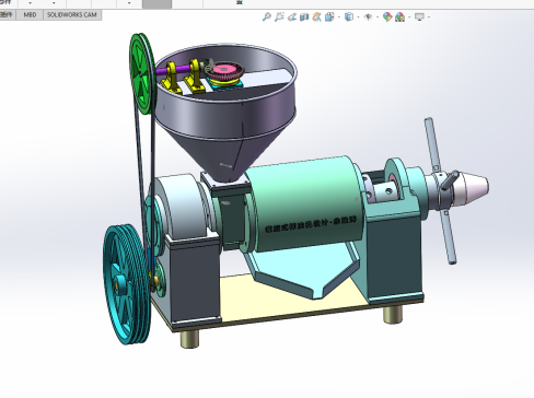 螺旋式榨油机设计（含三维SW+CAD图纸+说明书）