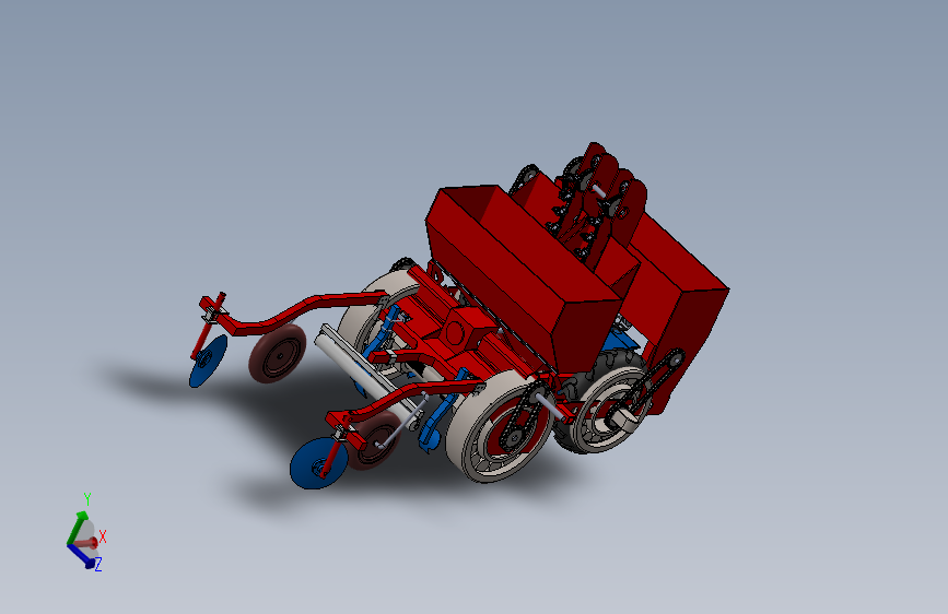 马铃薯播种施肥机三维SW+CAD