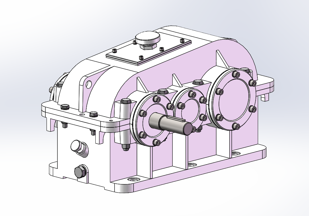 二级减速器CAD+三维SW