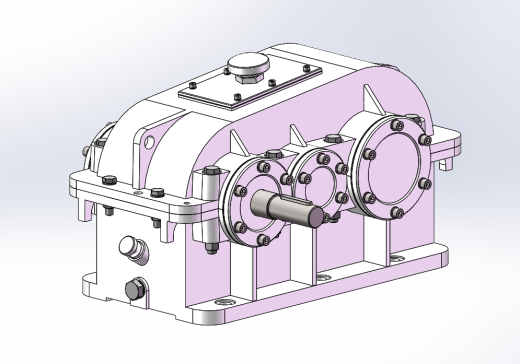 二级减速器CAD+三维SW