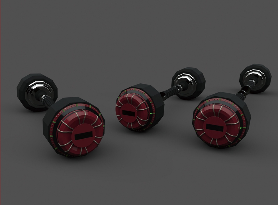 科技旋转哑铃闹钟