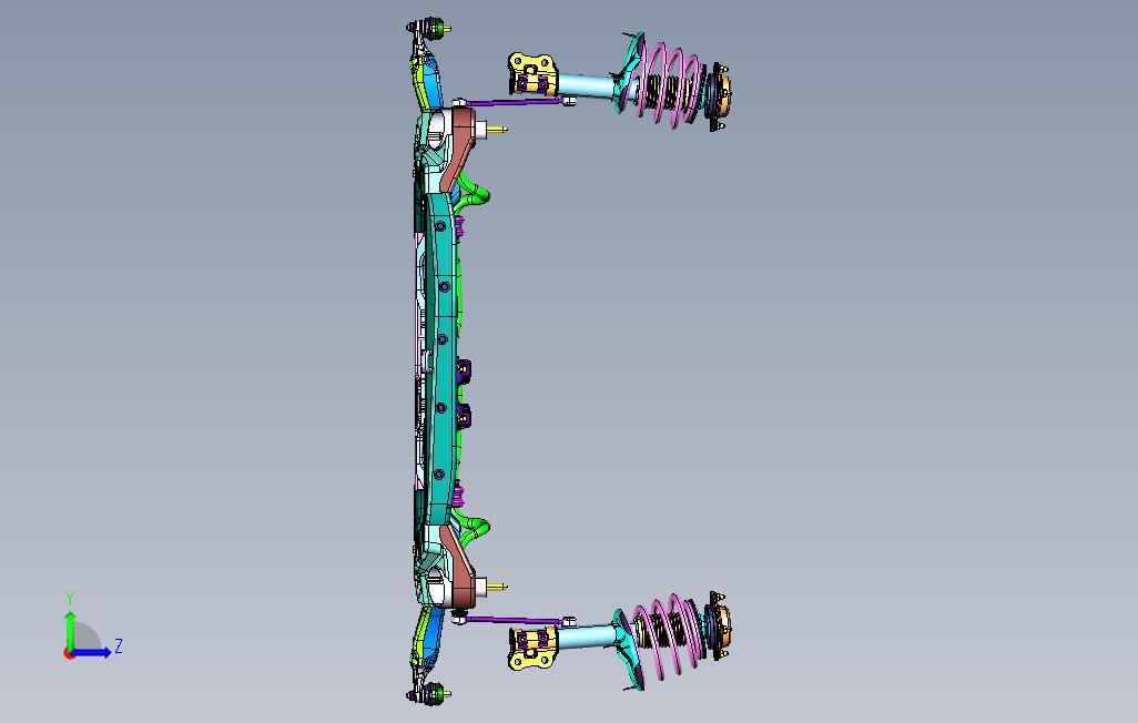 三厢轿车麦弗逊式独立前悬架CATIA