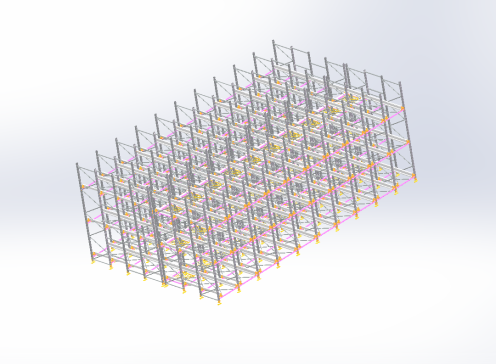 四向穿梭车货架3D