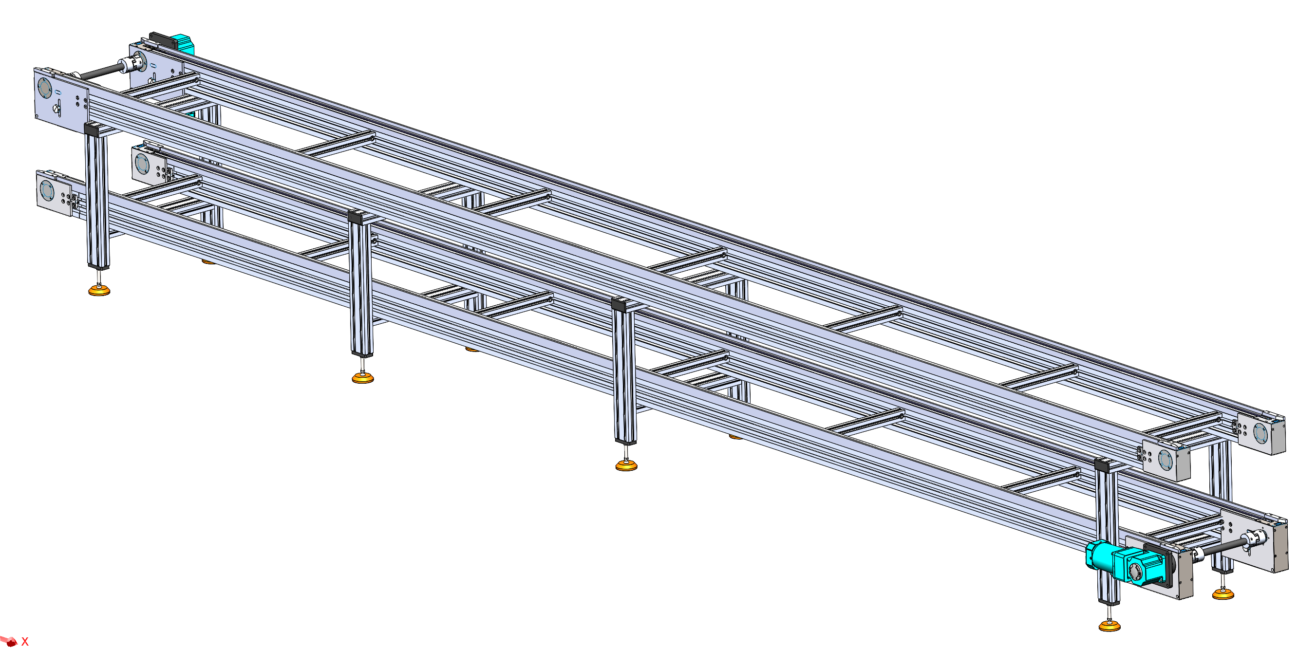 长6500宽500高750双层倍速链