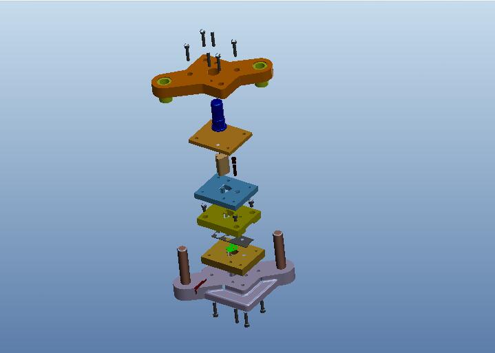 异形垫片级进模(CAD图+Proe三维)