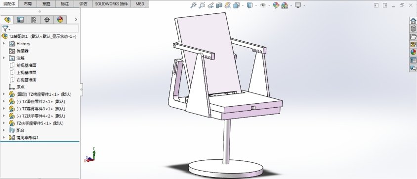 Solidworks 可调椅子装配图