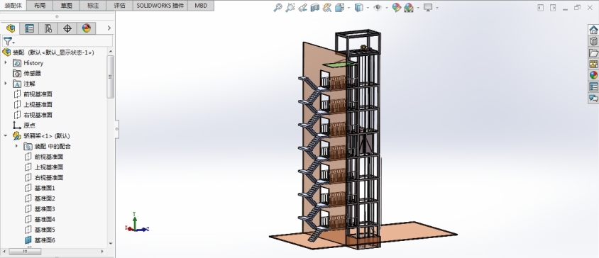 Solidworks  电梯结构模型图