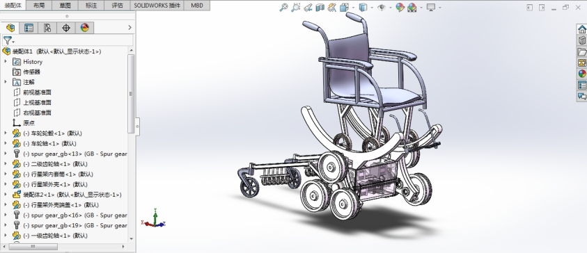 Solidworks 自平衡轮椅