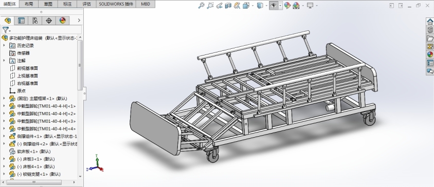 Solidworks 多功能护理床