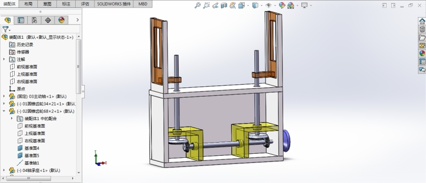 Solidworks 螺旋升降窗装置