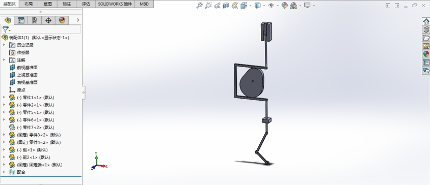 Solidworks 凸轮摇杆机构