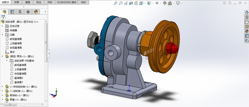 Solidworks 齿轮油泵